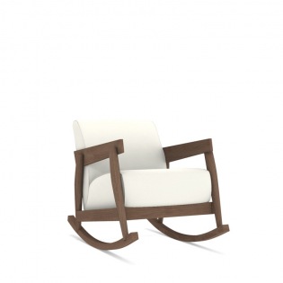 Gervasoni BRICK 307 Schaukelstuhl Nussbaum, Bezug Lino Bianco