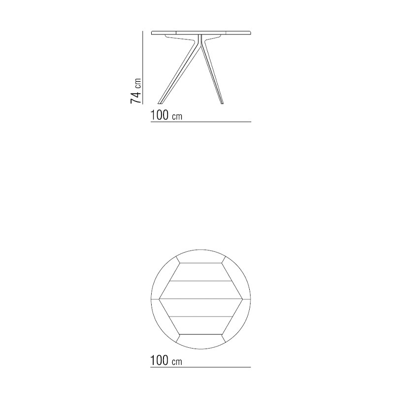 ZEFIRO OUTDOOR Tisch, Holz, rund - Ø 100 cm