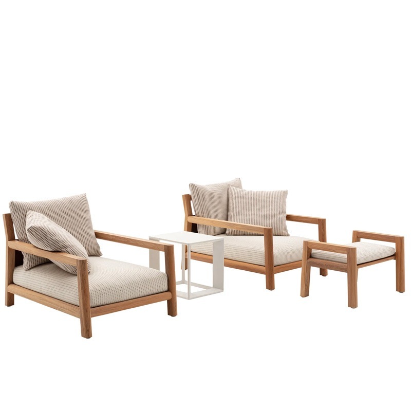 B&B Italia PABLO OUTDOOR Loungesessel + Beistelltisch + Hocker