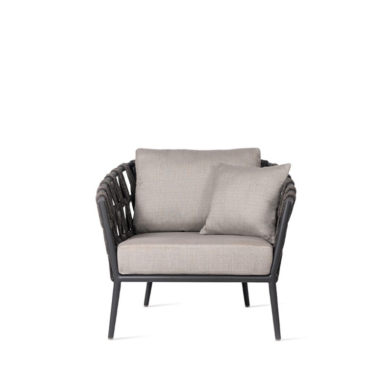 LEO Sessel mit Polster, Zinc