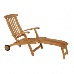 Commodore Deckchair mit Rädern, extralang