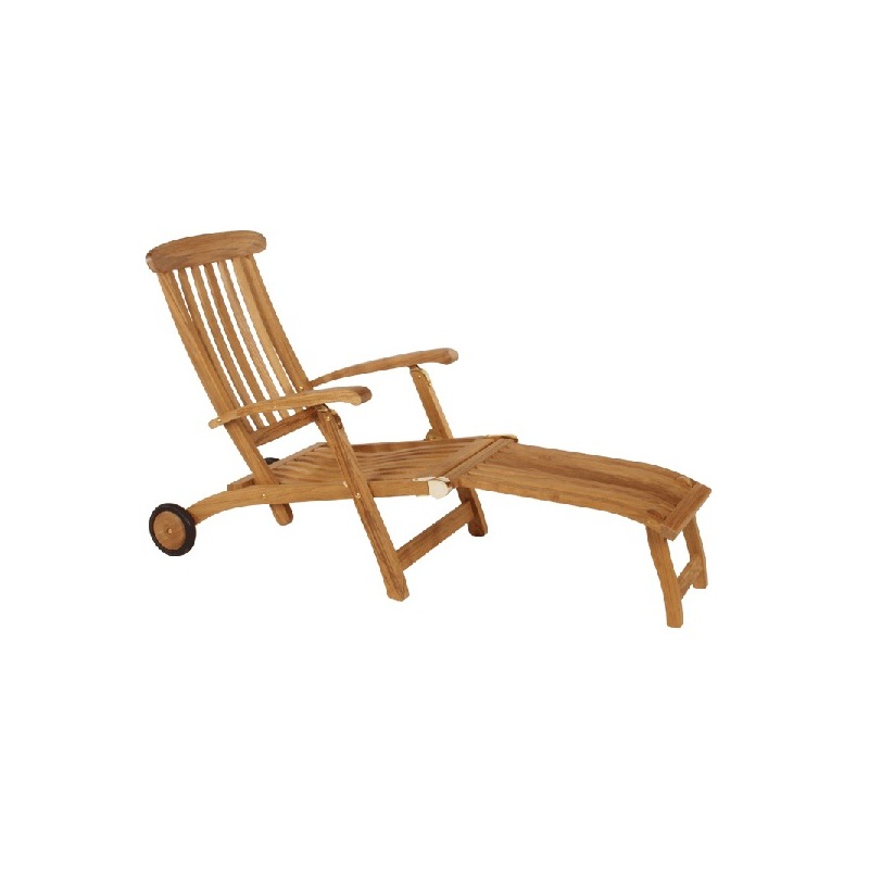 Commodore Deckchair mit Rädern, extralang
