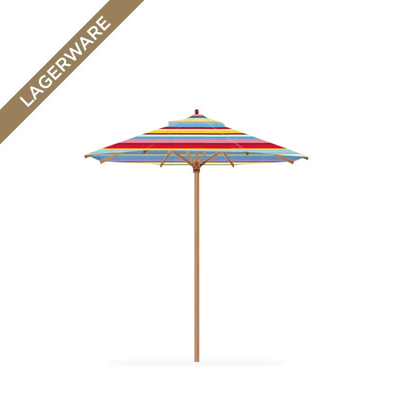 Teak Ø 250 cm mit Flaschenzug & Knick, multicolor