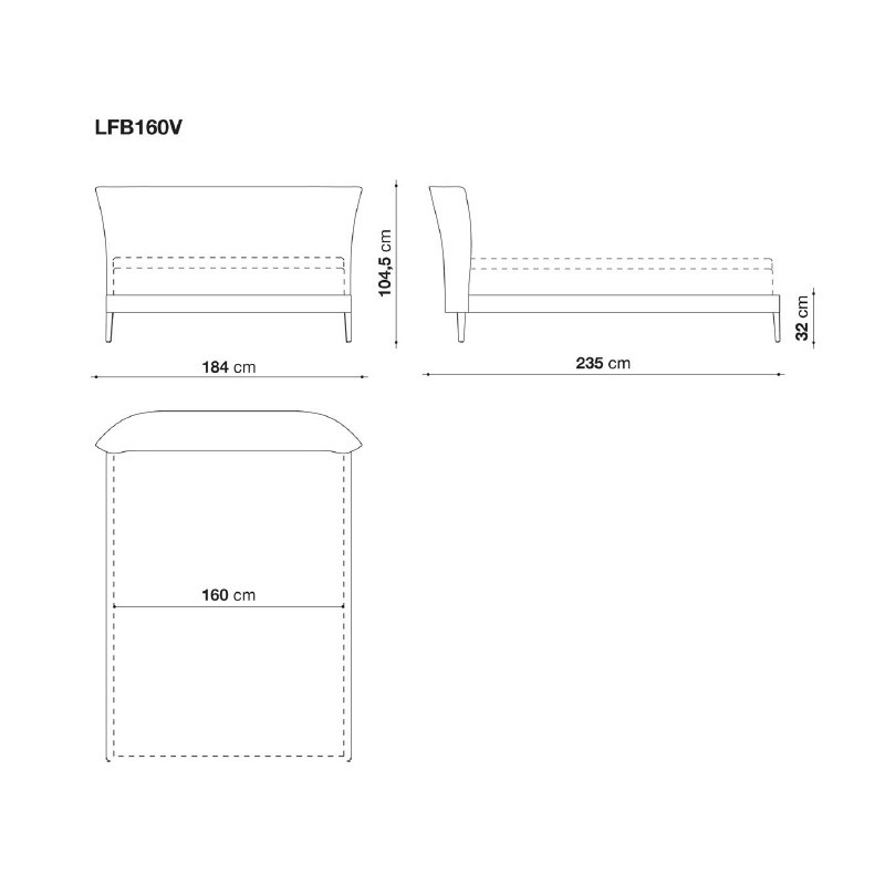 Maxalto FEBO Bett - für Matratze 160x200cm