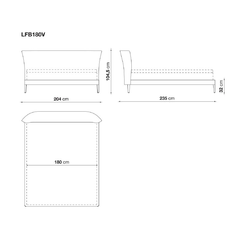 Maxalto FEBO Bett - für Matratze 180x200cm