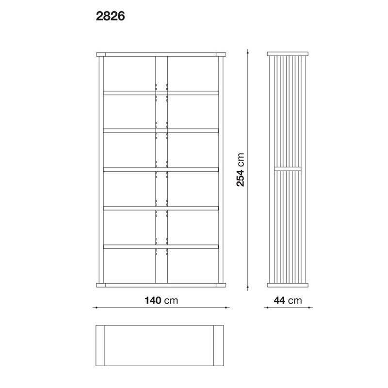 Maxalto BIBLIA Bücherregal, 254 x 140 cm