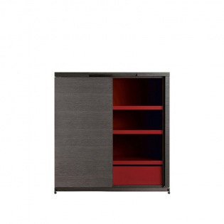 Maxalto MIDA Kommode, innen rot, 100 x 106 cm