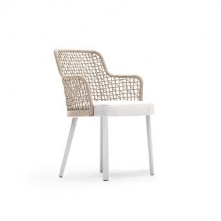Varaschin EMMA Armlehnstuhl, Rückenlehne mit Kordelgeflecht