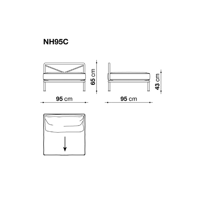 B&B Italia NOOCH OUTDOOR Sofa Mittelelement - Breite 95 cm