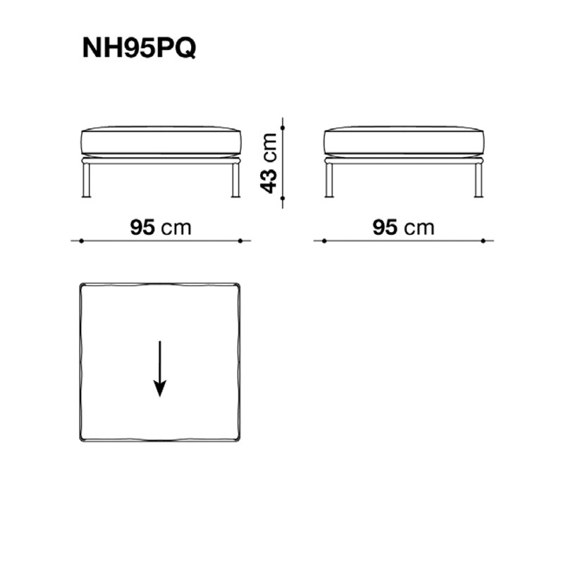 B&B Italia NOOCH OUTDOOR Sofa Hocker 95 x 95 cm