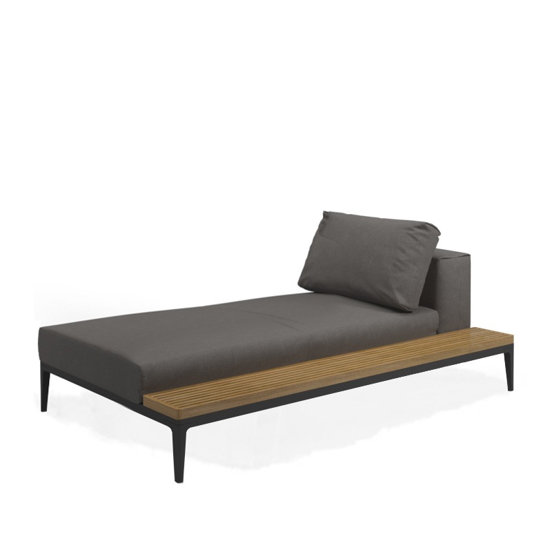 Gloster GRID Chaiselongue mit Ablage