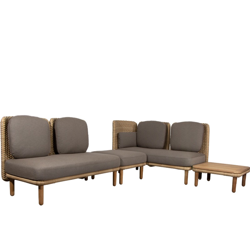 Cane-line Arch Ecksofa mit niedriger Rückenlehne & Tisch
