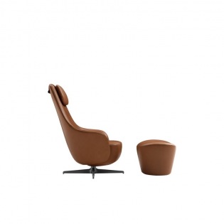 B&B Italia HARBOR LAIDBACK schwenkbarer Drehsessel mit Hocker