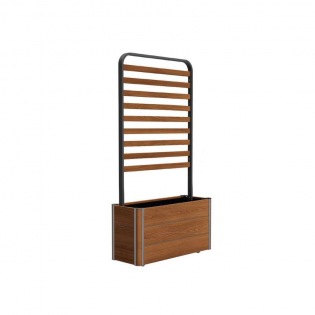 Tuuci HIGHLAND Pflanzgefäß mit Trellis Schirm Teak