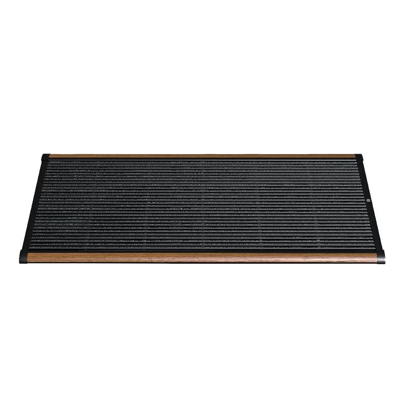 Rizz OUTDOOR Fußmatte Black mit Teakleiste