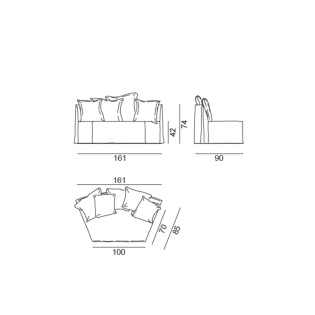 Gervasoni GHOST 34 abgerundetes Eckelement