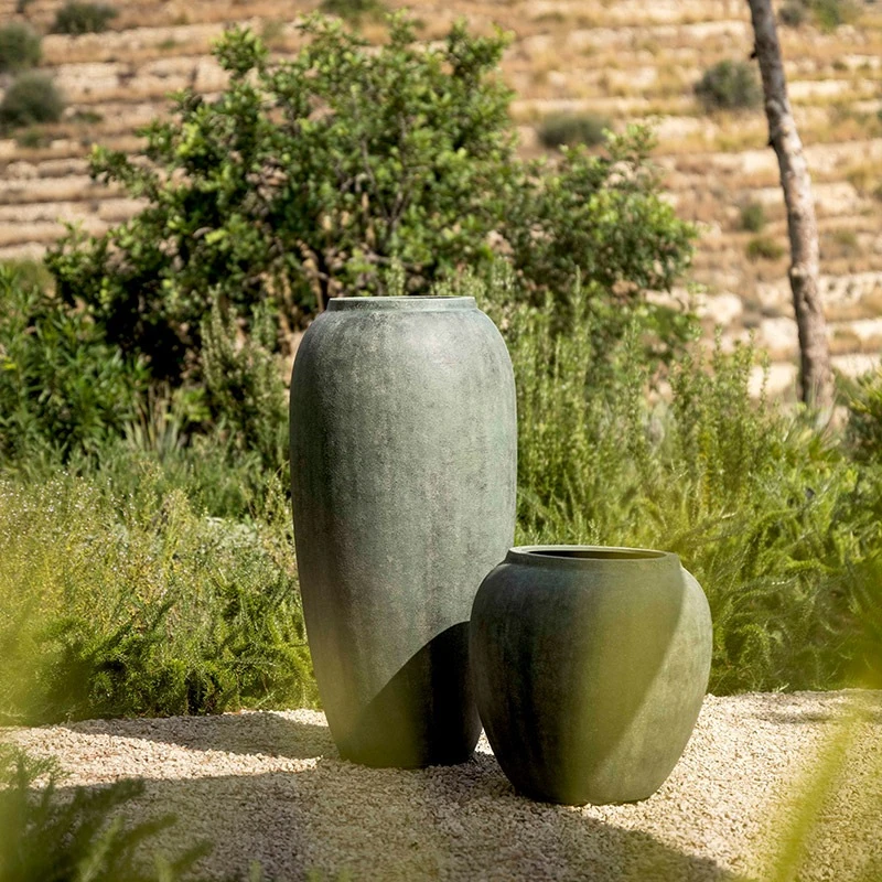 Grande Clayre & Eef Casa di Campagna Vaso Fiori Ceramica Rami Verde 34cm Nuovo