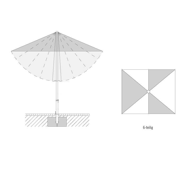 ALU-TWIST Sonnenschirm 250x200 cm, Pale Grey