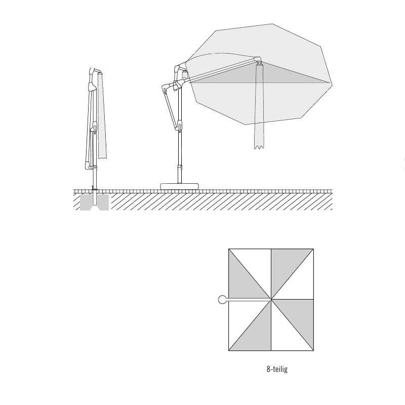 Ersatzbespannung für SUNWING® Casa Schirm 300 x 240 cm