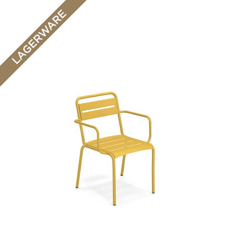 Emu STAR Armlehnstuhl Aluminium, Curry Yellow
