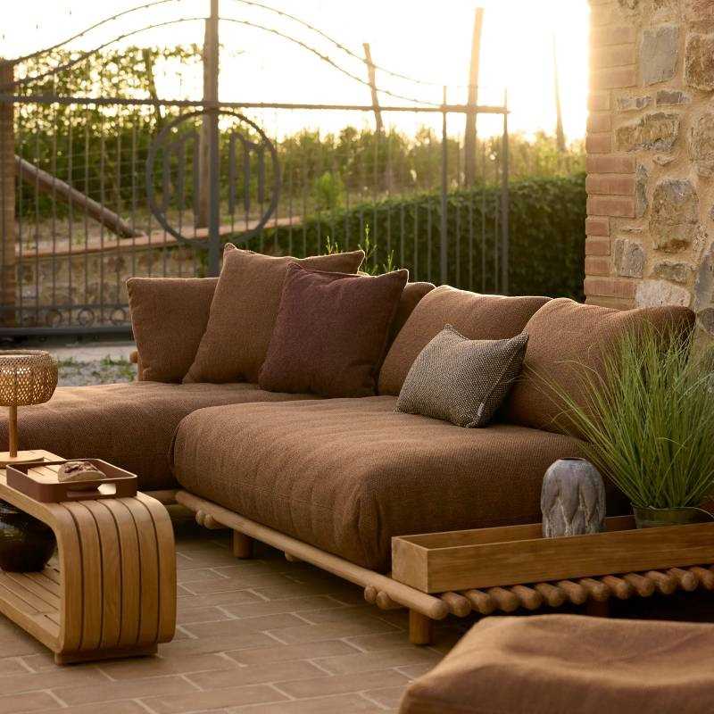 Cane-line STICKS TEAK PLATFORM Sofa mit Chaiselongue