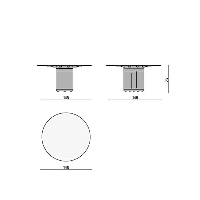 OGADO Esstisch Ø148 cm - Skizze