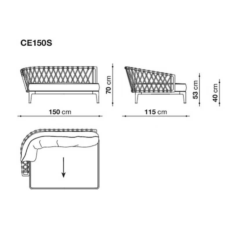 Ersatzbezug für Outdoor ERICA '25 Lounge-Endelement, 150 cm