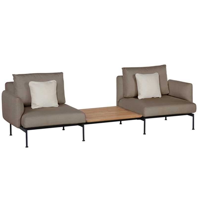 BarlowTyrie LAYOUT 2-Sitzer Sofa mit Teakablage Forge Grey