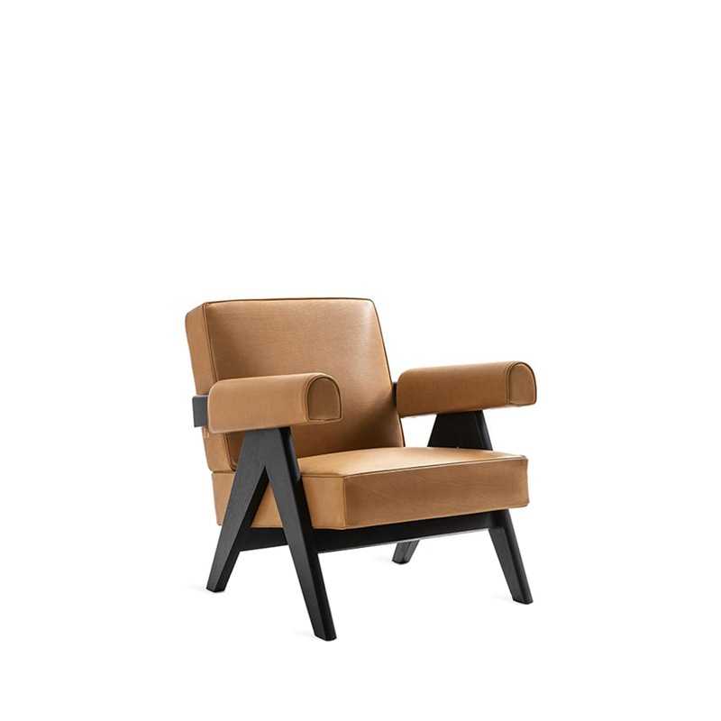 Cassina CAPITOL COMPLEX Sessel, Eiche schwarz/Leder Naturale