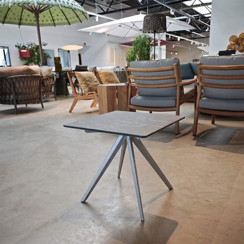 Flexform ZEFIRO OUTDOOR Beistelltisch 45x45 cm, matt gebürstet/ Platte Cardoso