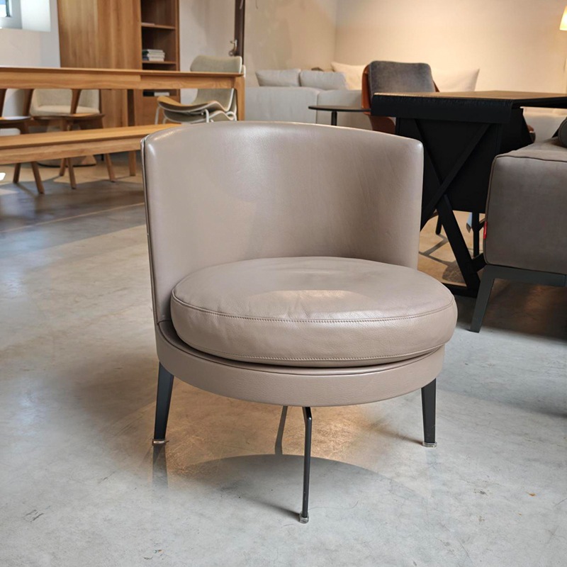 Flexform FEEL GOOD FG5 Drehsessel, Gestell brüniert/ Pelle de Luxe