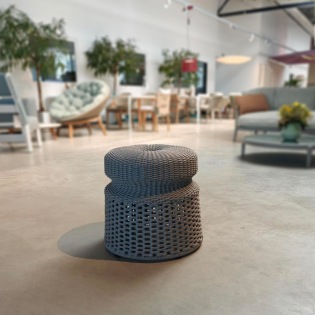 B&B Italia HOSPES OUTDOOR Hocker Ø 47 cm, Geflecht Stein