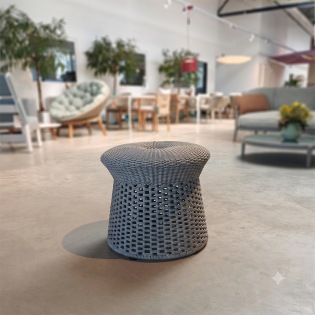 B&B Italia HOSPES OUTDOOR Hocker Ø 52 cm, Geflecht Stein