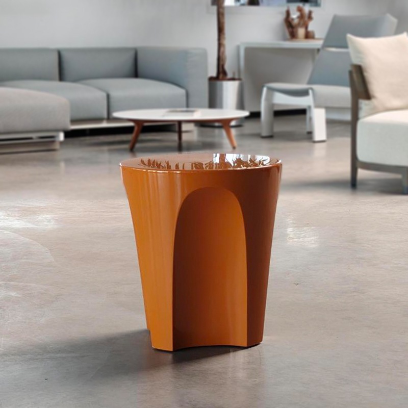 B&B Italia COLOSSEO Beistelltisch Ø 45 cm, Glossy Kaki-Orange