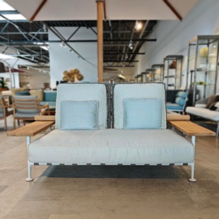Cassina FENC-E Nature 2-Sitzer Sofa mit Rückenlehne Rope, Avorio/Futura