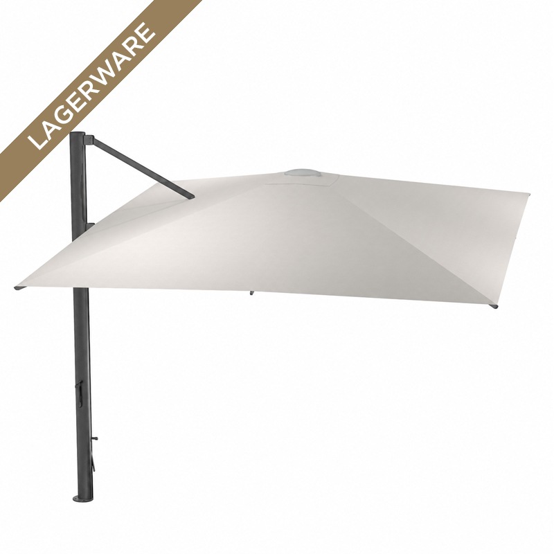 Emu NAVONA Freiarmschirm 400 x 300 cm inkl. Schirmständer, Light Grey