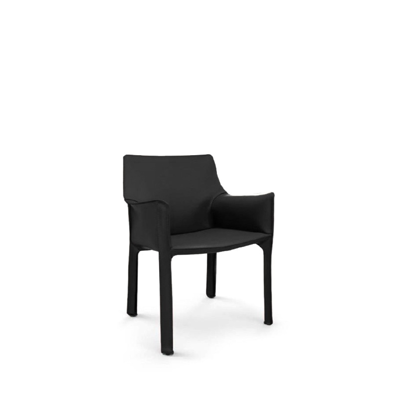 Cassina CAB 413 Armlehnstuhl, Kernleder Nero