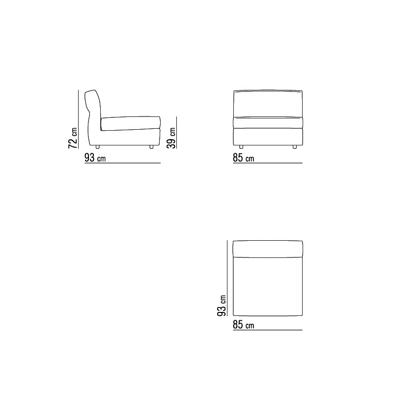 Flexform NEWBRIDGE 3-Sitzer Sofa - Element Variante 295x93 cm