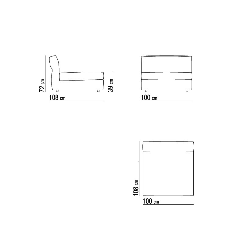 Flexform NEWBRIDGE 3-Sitzer Sofa - Element Variante 340x108 cm