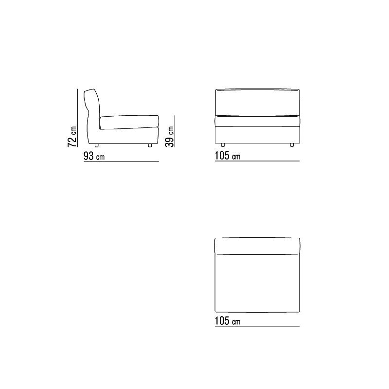 Flexform NEWBRIDGE 3-Sitzer Sofa - Element Variante 355x93 cm