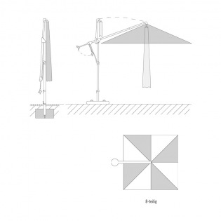 Glatz Ersatzbespannung für SUNWING® C+ Schirm 260x260 cm