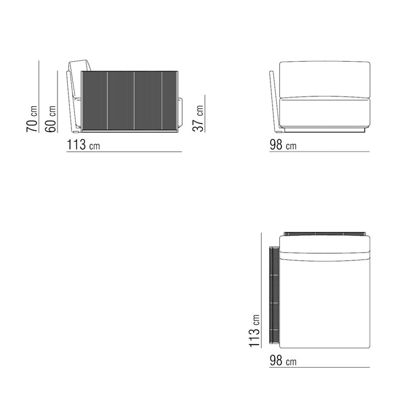 Endelement Lounge - Tiefe 113 cm