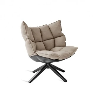 B&B Italia HUSK drehbarer Sessel, breites Rückenpolster