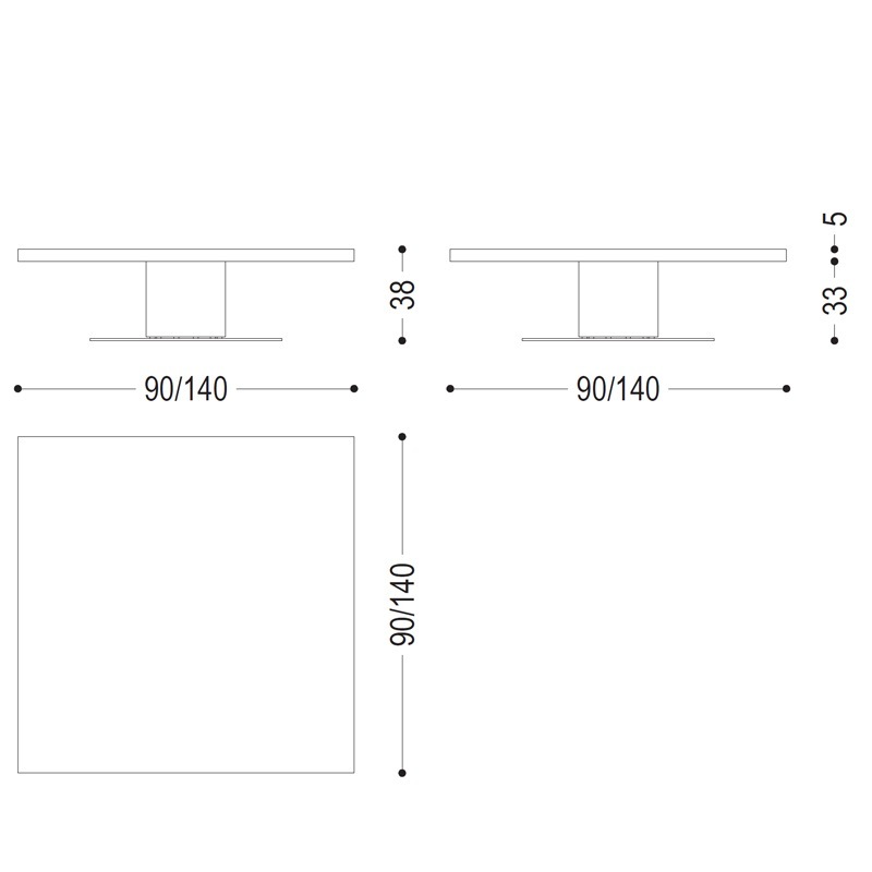 Riva BOSS BASIC SMALL quadratischer Couchtisch