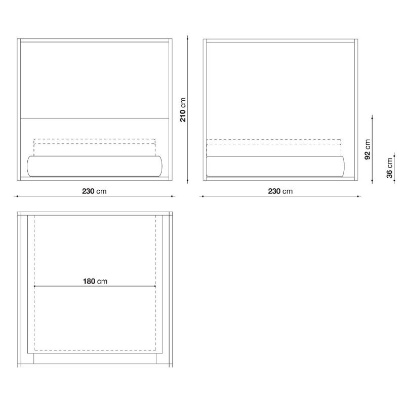 Maxalto ALCOVA Bett - 180 x 180 cm