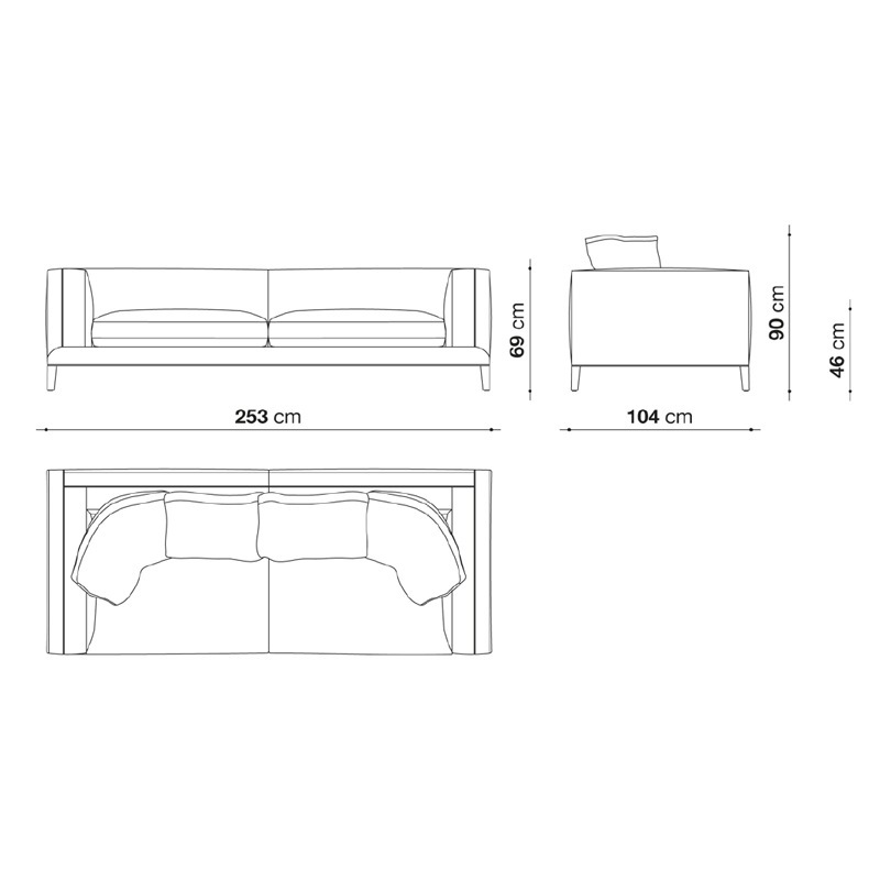 Maxalto DIVES SOFT Sofa - 253 cm